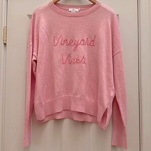 Vineyard Vines Cotton Blend Crewneck Sweater Pink SzXL